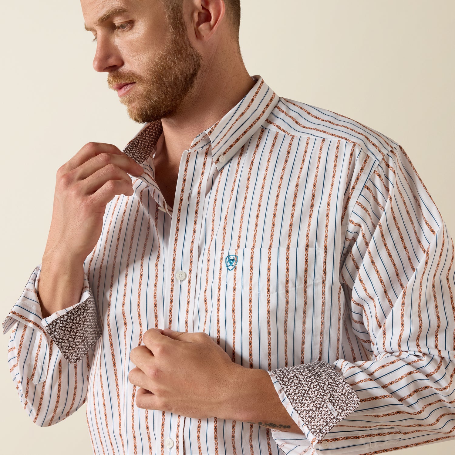 10071751 MNS Ariat Wrinkle Free Augustine Shirt