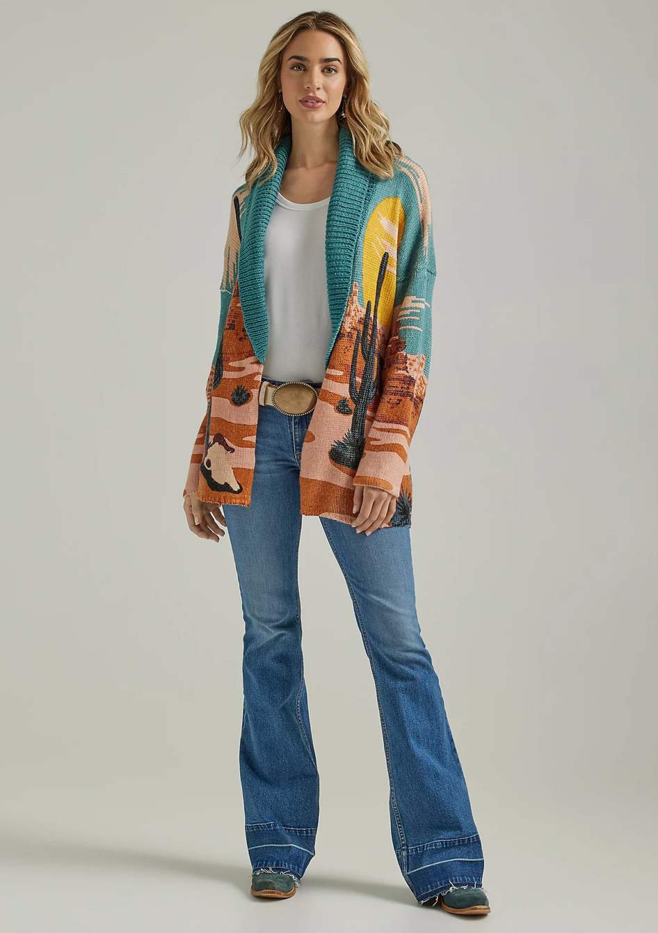 WOMEN'S WRANGLER RETRO® DESERT CARDIGAN IN MULTICOLOR - OLD FORT WESTERN