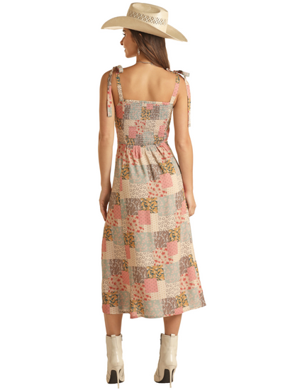 BWD1R03269 Rock & Roll Panel Rose/Mauve Dress with Print