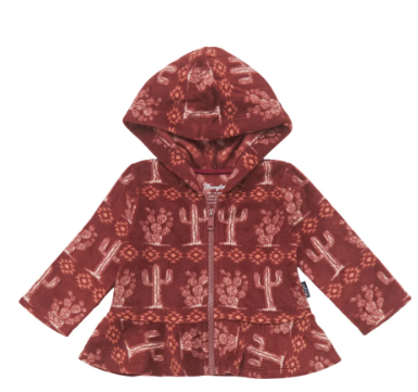 112353061 - Wrangler® Baby Girl Hoodie - Burgundy