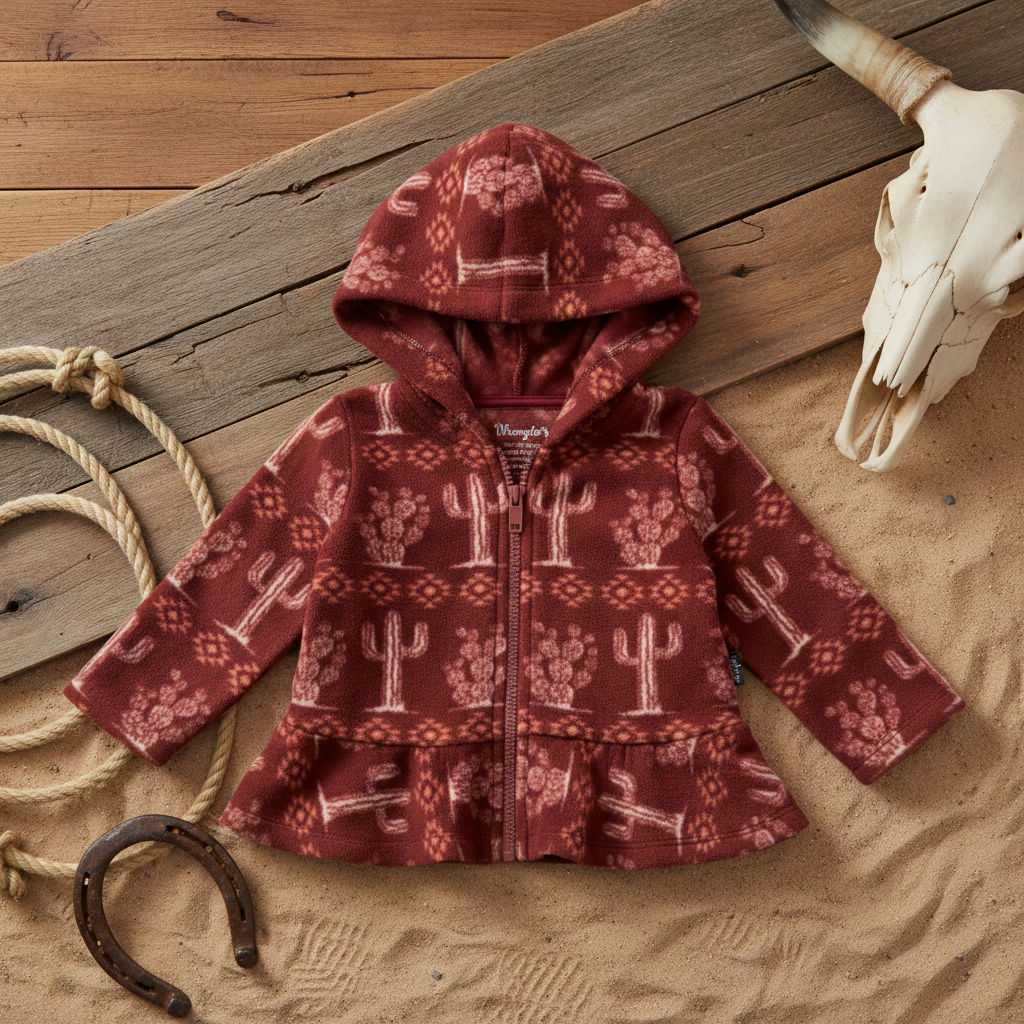 112353061 - Wrangler® Baby Girl Hoodie - Burgundy