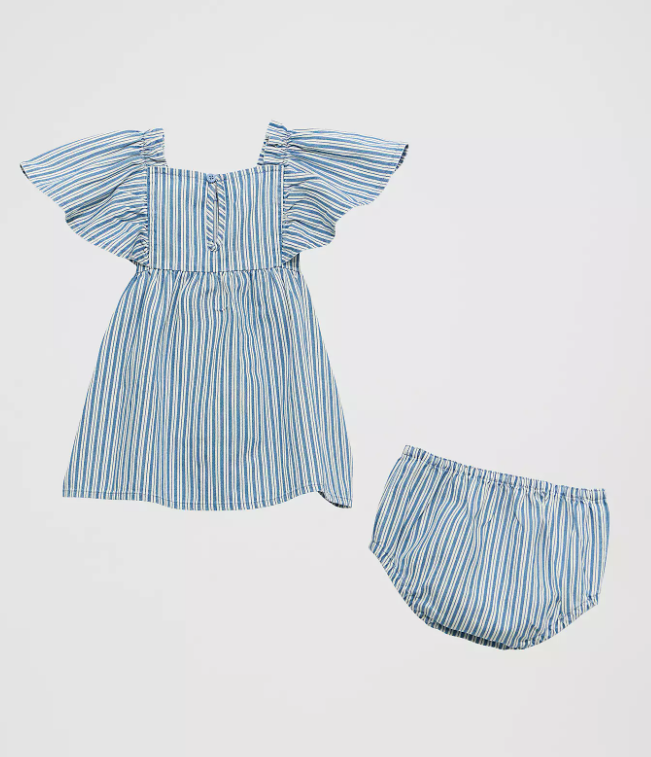 112374988 Baby Girl Striped Dress by Wrangler