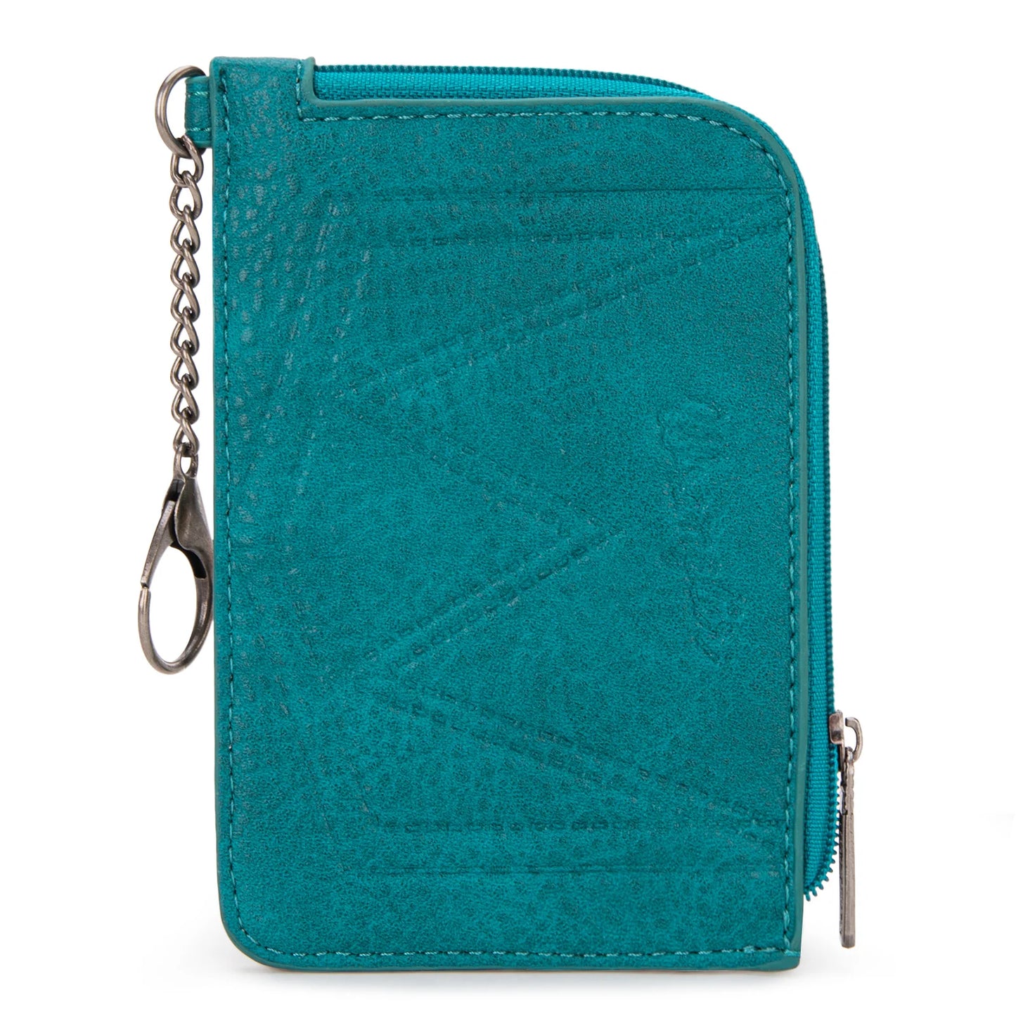 WG130-W005 Wrangler Southwestern Art Print Mini Zip Card Case - Turquoise