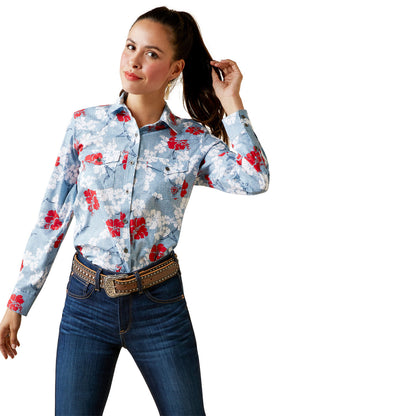 Ariat Womens Western Aloha Shirt Blue - OLD FORT WESTERN