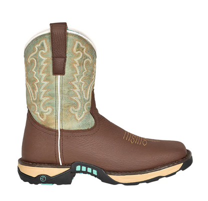 Womens Corral Chocolate Hydro Resist 8.26 Square Toe Work Boot - OLD FORT WESTERN