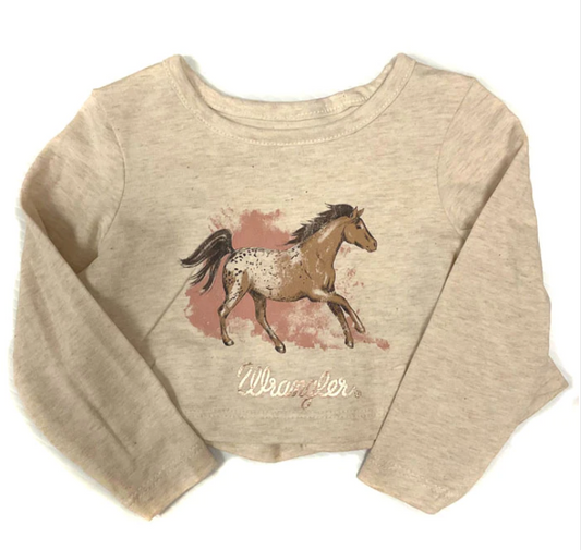Wrangler  Infants Long Sleeve Printed T-Shirt Beige - OLD FORT WESTERN