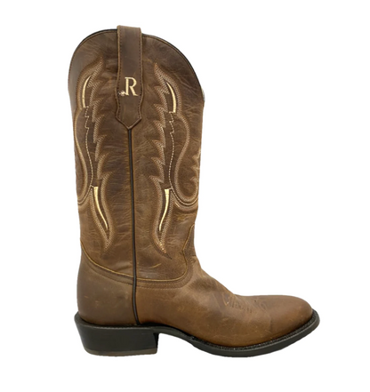 R. WATSON MEN'S BAY APACHE COWHIDE LEATHER Round Toe Boot - OLD FORT WESTERN