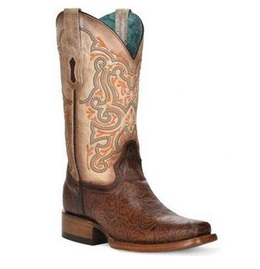 Corral Women's Floral Western Boots - Square Toe - OLD FORT WESTERN