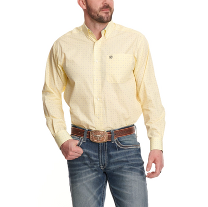 10044902 Ariat Mens Cade Classic LS Yellow Shirt - OLD FORT WESTERN
