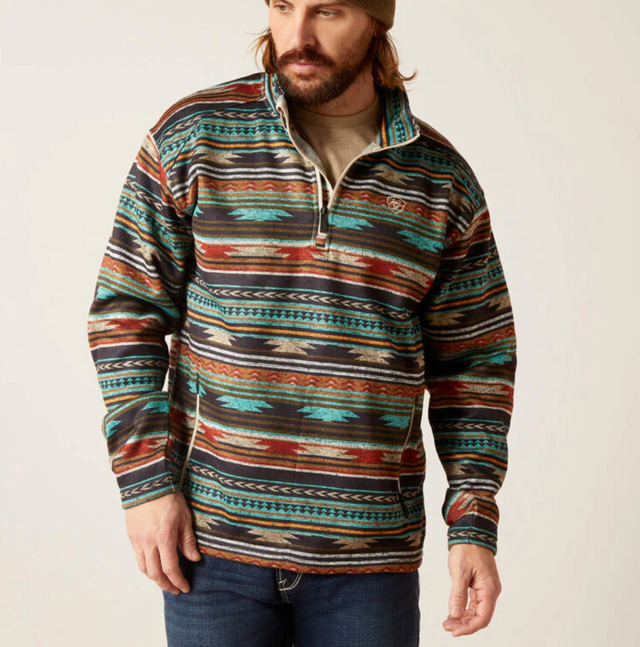 MEN'S ARIAT BISCAY BAY SERAPE Caldwell 1/4 ZIP SWEATER - OLD FORT WESTERN