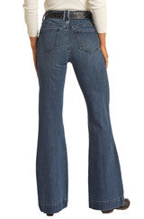 HIGH RISE EXTRA STRETCH PIPING LOOP POCKET TROUSER JEANS - OLD FORT WESTERN